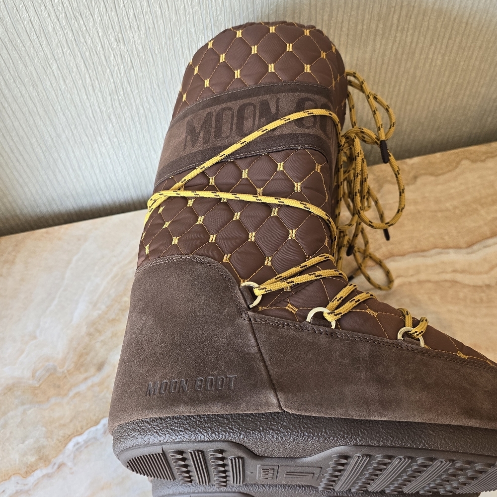 Moon Boot Icon suede quilted snow boots Brown Moon Boots Quilted Moon Boot Quilt - Picture 15 of 16